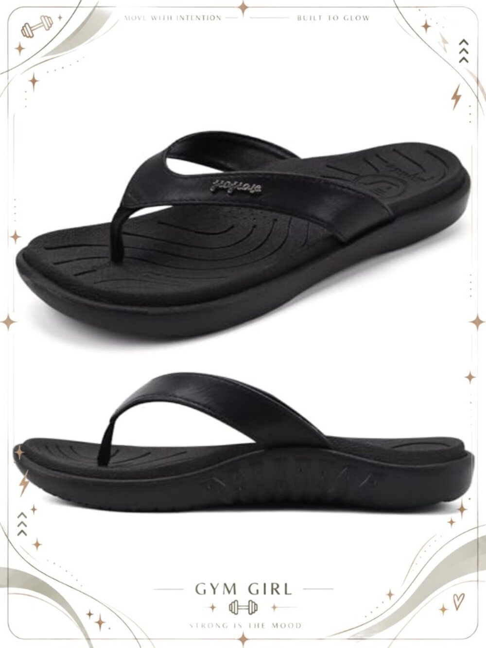 Womens Orthotic Arch Support Flip Flops Memory Foam Yoga Mat Sandals